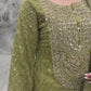 Designer Faux Georgette Sharara Set with Embroidered Thread and Sequin Work and Lace Detailed Dupatta