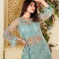 Butterfly Net Top and Plazzo Set with Full Sequence Embroidery and Matching Blouse