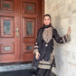 Designer Black Sharara Set in Roman Silk with Thread Sequin Embroidery and Faux Georgette Dupatta