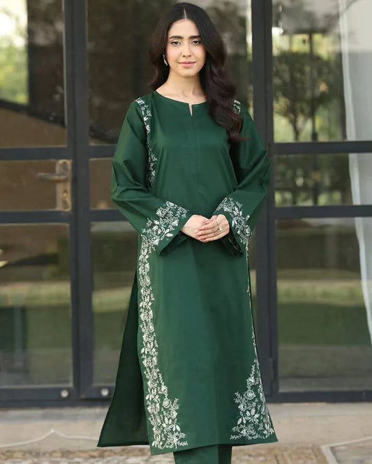 Exclusive Designer Ensemble in Premium Roman Silk with Georgette Dupatta