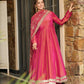 Designer Roman Simmer Silk Outfit Featuring Full Sleeve Top with Lace Border and Plazzo