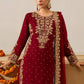 Fully Stitched Maroon Faux Georgette Kurta Plazo Dupatta Set with Intricate Coding and Rivet Moti Embellishments