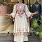 Boho-Inspired Pure Khadi Cotton Set with Sequence & Mirror Embroidery
