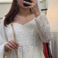 Three Piece Premium Anarkali Suit Set with Faux Blooming Fabric and Heavy Sequins Embroidery