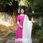 Premium Readymade Anarkali Suit Set Three Pieces with Faux Blooming Fabric and Heavy Sequins Thread Embroidery