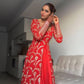 Elegant Red Faux Georgette Top with Micro Inner and Intricate Thread Sequin Work
