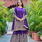 Elegant Pure Chinnon Silk Kurti Plazzo and Dupatta Set with Coding Dori and Sequence Work