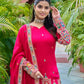 Elegant Pure Chinnon Silk Kurti Plazzo and Dupatta Set with Coding Dori and Sequence Work