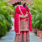 Elegant Pure Chinnon Silk Kurti Plazzo and Dupatta Set with Coding Dori and Sequence Work