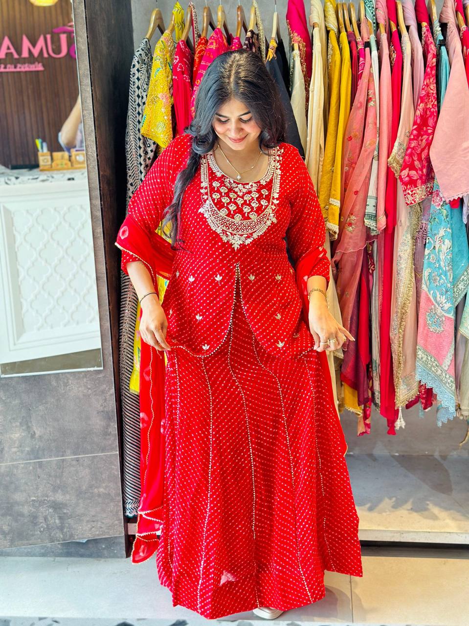 Exclusive Digital Print Lehenga Choli in Georgette with Samosa Lace Dupatta