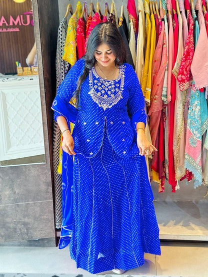 Exclusive Digital Print Lehenga Choli in Georgette with Samosa Lace Dupatta