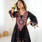 Boho-Inspired Pure Khadi Cotton Set with Sequence & Mirror Embroidery