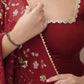 Graceful Party Wear Gown in Faux Georgette with Sequin Embroidery and Lace Border Dupatta