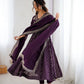 Anarkali Gown in Crunchy Silk with Sequin Embroidery, Paired with Micro Cotton Pants and Lace Dupatta