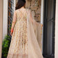 Elegant Faux Georgette Gown with Sequin Embroidery and Stretchable Waist Pants in Micro Cotton