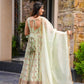 Elegant Faux Georgette Gown with Sequin Embroidery and Stretchable Waist Pants in Micro Cotton
