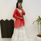 Designer Red Lehenga Choli for Navratri in Georgette with Real Mirror Work and Kodi-Sikka Lace