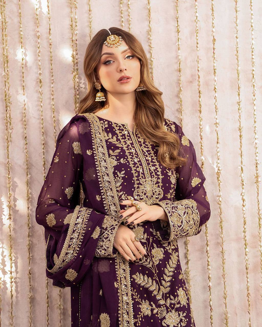 Trending Georgette Kurta, Palazzo and Dupatta Set with Sequin Embroidery and Samosa Lace