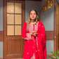 Designer Faux Georgette Embroidered Top and Sharara Set with Matching Dupatta Fully Stitched