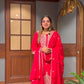 Designer Faux Georgette Embroidered Top and Sharara Set with Matching Dupatta Fully Stitched