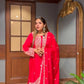 Designer Faux Georgette Embroidered Top and Sharara Set with Matching Dupatta Fully Stitched