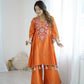 Boho-Inspired Pure Khadi Cotton Set with Sequence & Mirror Embroidery