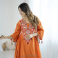Boho-Inspired Pure Khadi Cotton Set with Sequence & Mirror Embroidery