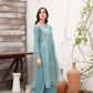 Luxury Blue Designer Suit in Roman Silk Fabric with Full Sequin Embroidery and Dupatta Pair