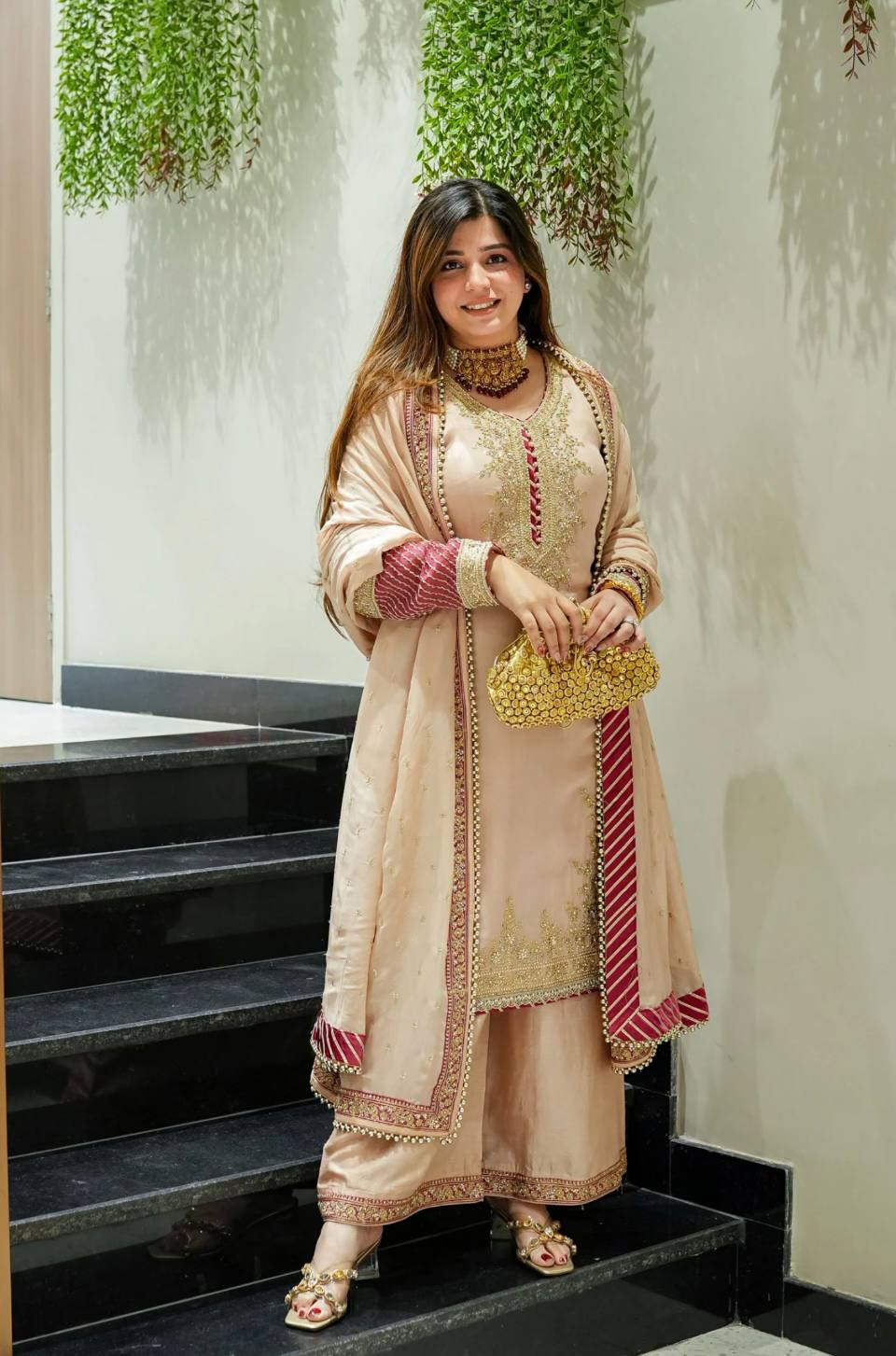 Artisan Craftsmanship Behind the Heavy Embroidery and Fabric Quality of This Party Wear Set