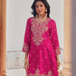 Designer Kurti Set Featuring Exclusive Sequin Embroidery with Matching Plazzo and Dupatta