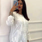 "Saiyaara"-Inspired Look Embroidered One‑Piece Faux Georgette Top with Comfortable Lining