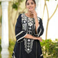 Elegant Thread Embroidered Top and Plazzo Set with Real Mirror and Latkan Accents
