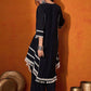 Elegant Thread Embroidered Top and Plazzo Set with Real Mirror and Latkan Accents