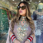 Premium Embroidered Fendy Suit with Real Mirror Work and Palazzo Set