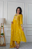 Premium Designer Party Wear Heavy Fox Georgette Top & Pant with Embroidered Dupatta