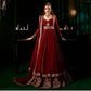 Anarkali Set in Faux Georgette with Cotton Bottom & Mirrorwork Dupatta
