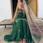 Graceful Chinon Suit Set Featuring Sequin Embroidered Top and Plazzo
