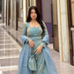 Comfort-Fit Fandy Silk 3-Piece Set with Sequin Detailing & Elastic Waist