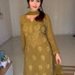 Stylish Faux Georgette 3-Piece Set with Thread Embroidery and Matching Dupatta