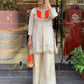 Elegant Cord Set with Embroidery Coding Sequence and Beadwork on Roman Shimmer Silk