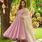 Festive Faux Georgette Gown Embroidered and Fully Stitched with Printed Dupatta & Heavy Cotton Elasticated Pants