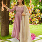 Festive Faux Georgette Gown Embroidered and Fully Stitched with Printed Dupatta & Heavy Cotton Elasticated Pants