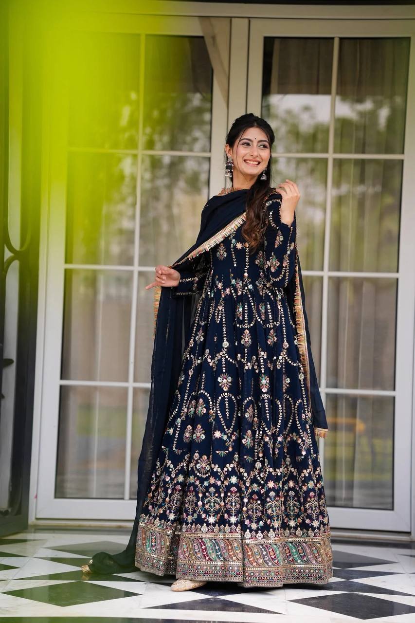 Premium Co-ord Suit Set – Faux Georgette with Soft Cotton Lining & Lace Work