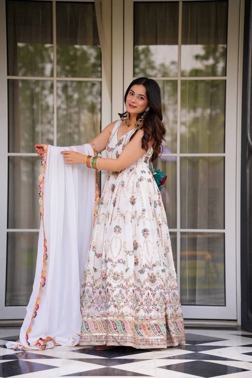 Premium Co-ord Suit Set – Faux Georgette with Soft Cotton Lining & Lace Work