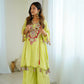 Boho-Inspired Pure Khadi Cotton Set with Sequence & Mirror Embroidery