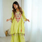 Boho-Inspired Pure Khadi Cotton Set with Sequence & Mirror Embroidery