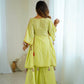 Boho-Inspired Pure Khadi Cotton Set with Sequence & Mirror Embroidery