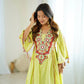 Boho-Inspired Pure Khadi Cotton Set with Sequence & Mirror Embroidery