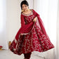 Traditional Anarkali Gown in Faux Georgette with Intricate Embroidery and Full Flair with Matching Cotton Churidar