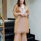 Elegant Fendy Plazzo Set Featuring Mirror Embroidery and Coin Lace Border